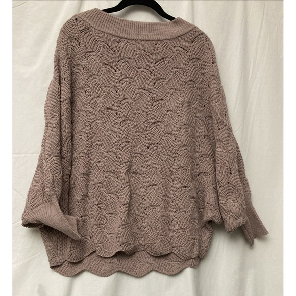 Sweet Lovely by Jen Women's Mauve Oversize Long Sleeve Sweater - SZ M/ - Picture 5 of 11